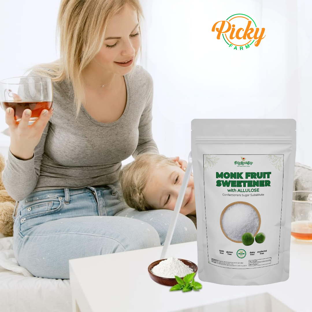 Monk Fruit Sweetener with Allulose, White Sugar Substitute