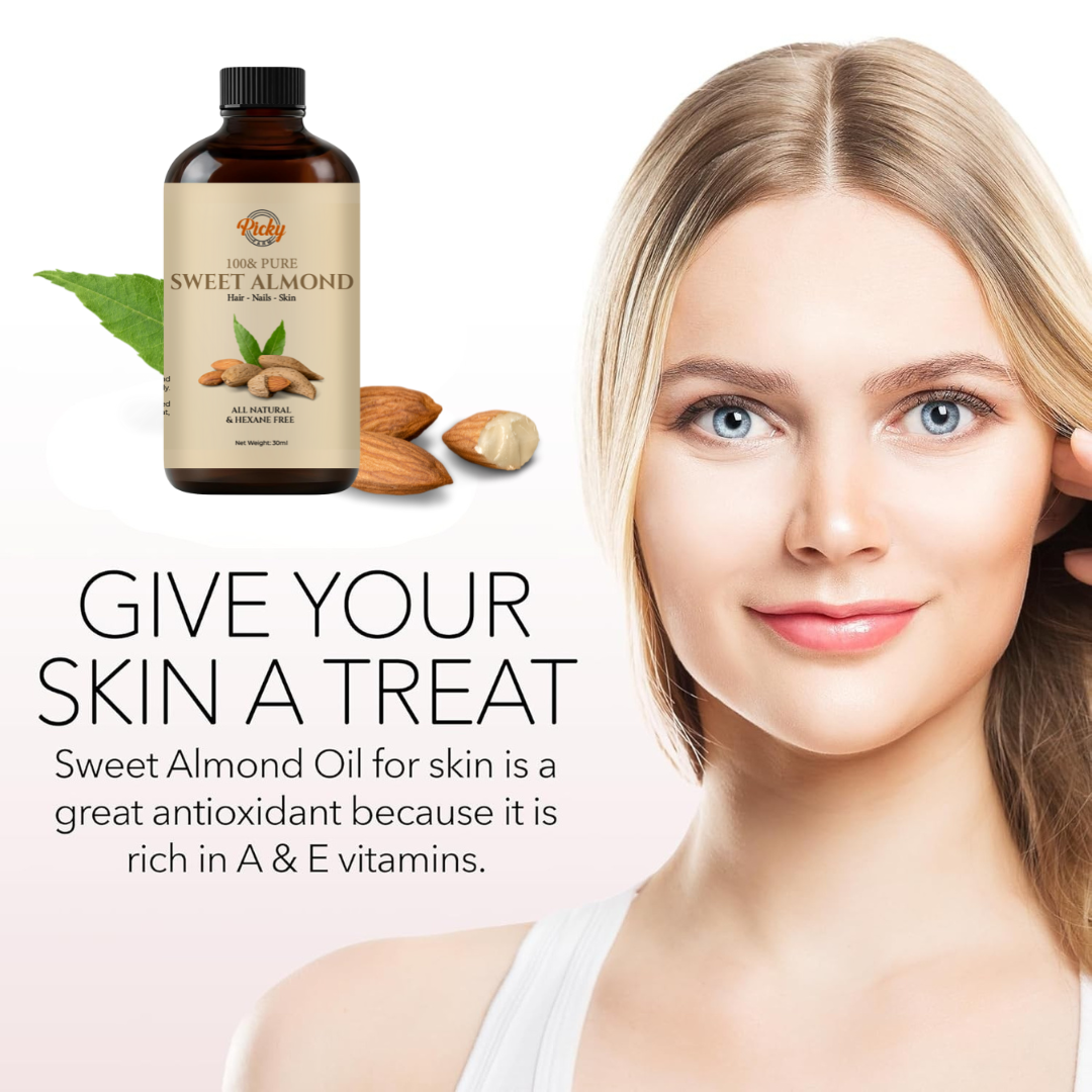 Sweet Almond Oil - 30ML - 100% Pure and Natural - Premium Grade Carrier & Essential Oil