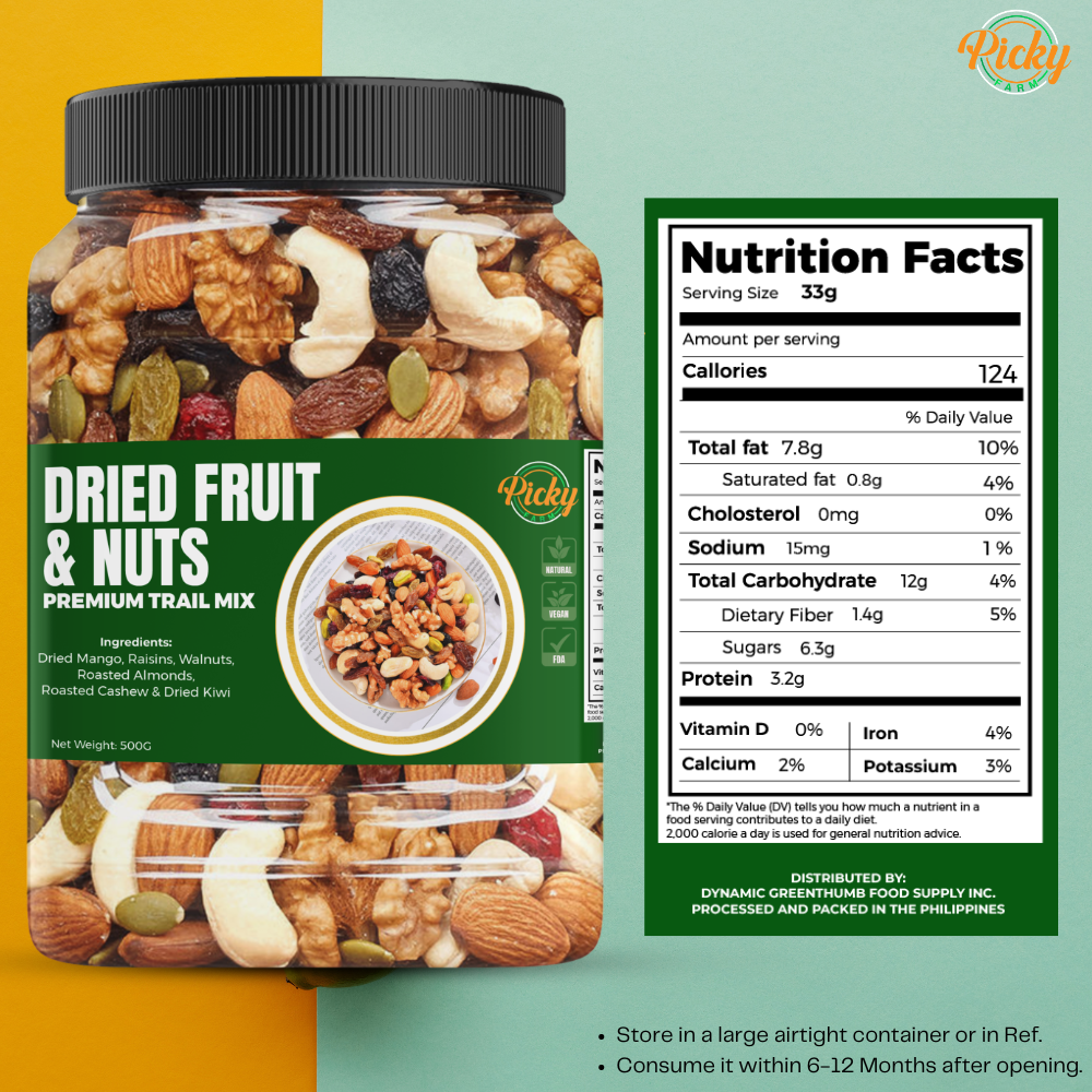Premium Trail Mix Dried Fruits & Nuts 250g - 500g