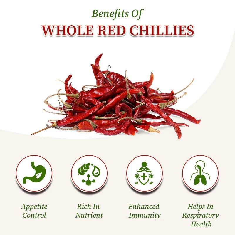 Dried Red Chili Whole 50g | Premium Whole Dried Chilies | Perfect for Cooking, Sauces & Seasoning