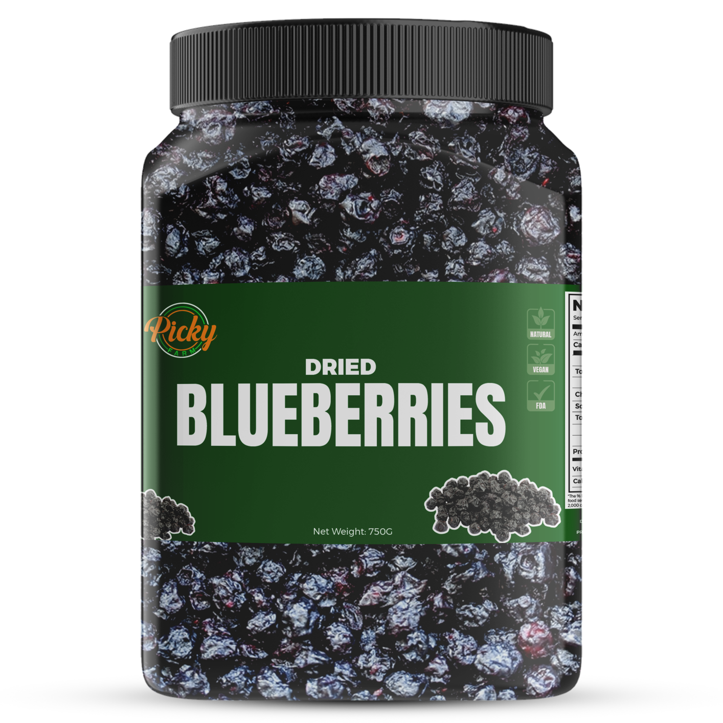 Dried Blueberries | Premium Natural Blueberries, Unsweetened | 250g - 1kg