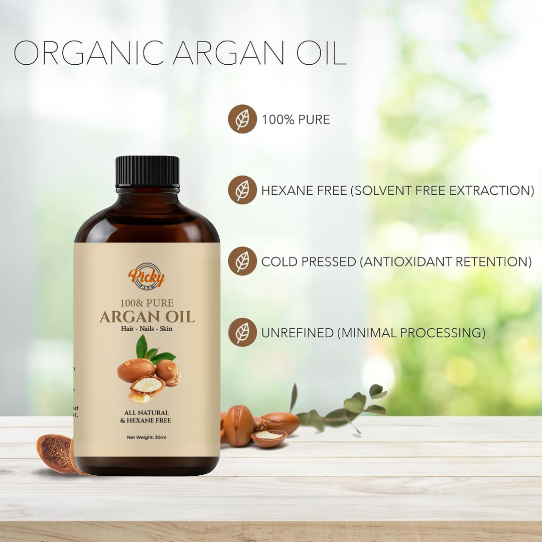 Argan Oil | 100% Pure & Cold Pressed Virgin Premium Grade Carrier & Essential Oil