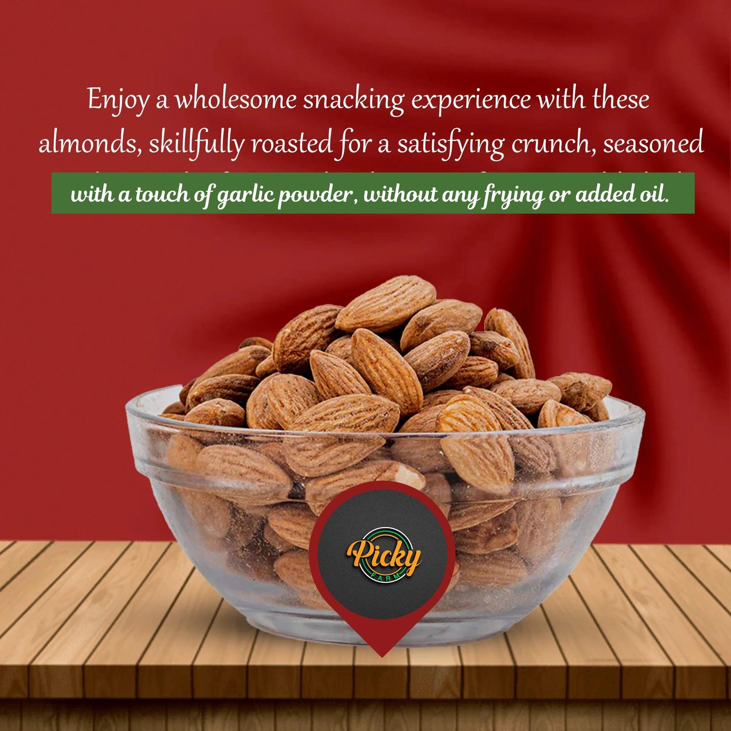 Roasted Almond, Garlic Flavored Almonds |Almond |250g - 600g | Premium Quality