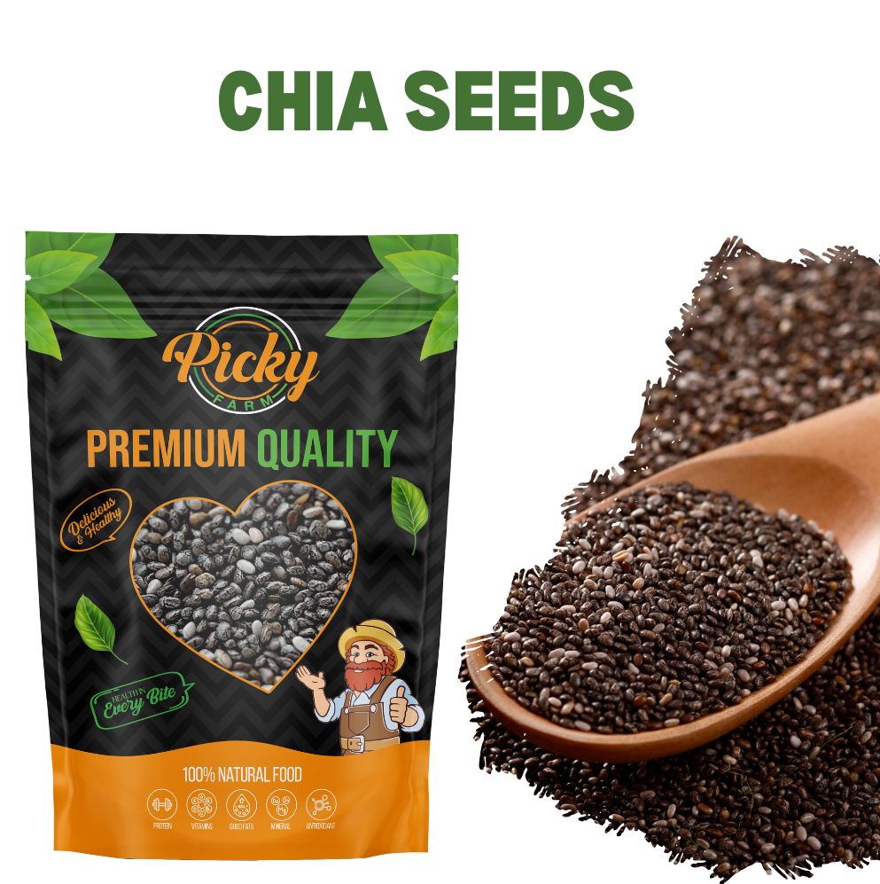Chia Seeds | Premium Chia | High Fiber, Omega-3 & Protein | Perfect for Smoothies, Pudding & Baking | 100g / 250g / 500g