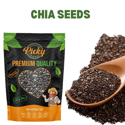 Chia Seeds | Premium Chia | High Fiber, Omega-3 & Protein | Perfect for Smoothies, Pudding & Baking | 100g / 250g / 500g