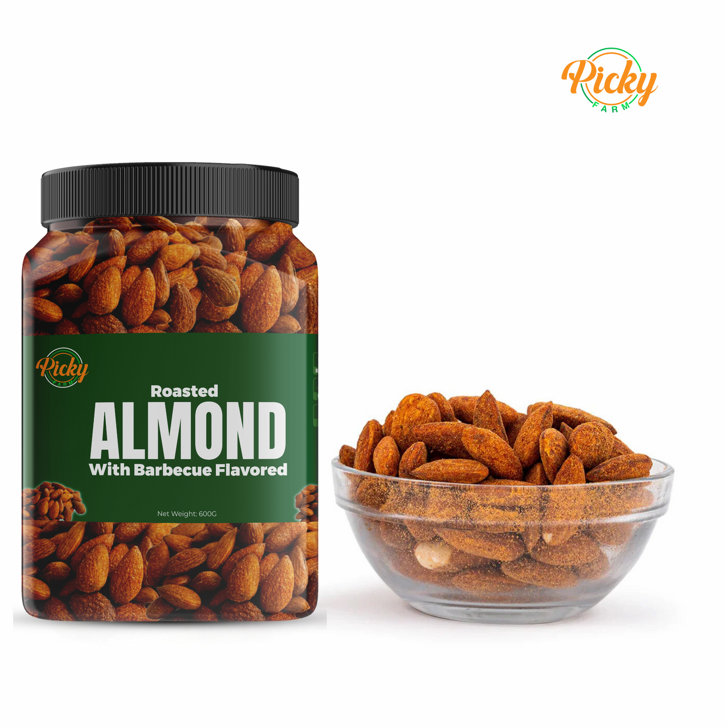 Roasted Almond, Barbecue/ BBQ Flavored Almonds | Almond | 250g - 600g | Premium Quality