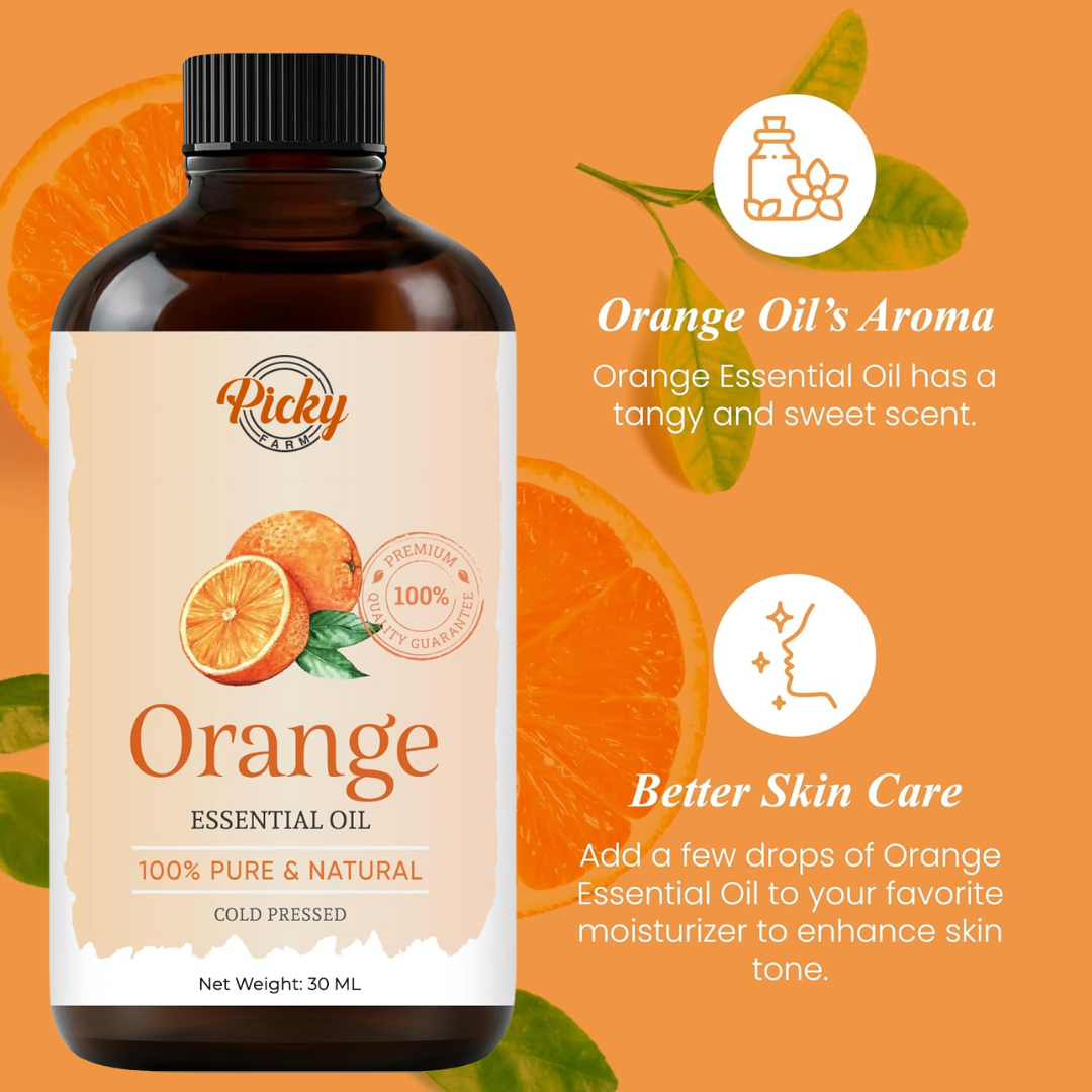 Sweet Orange Essential Oil - 30ML- 100% Pure and Natural - Premium Grade Essential Oil for Diffuser and Aromatherapy