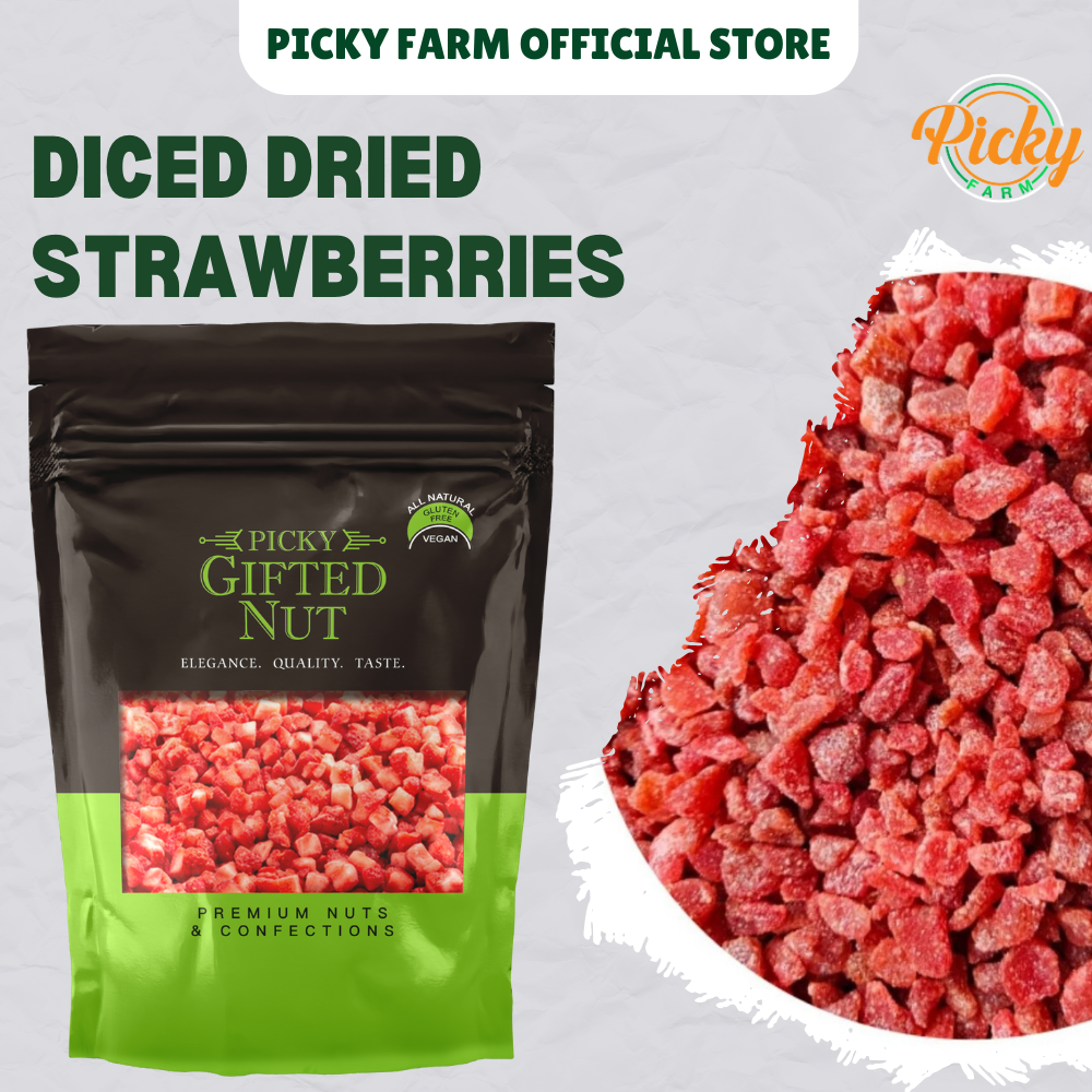 Diced Dried Strawberries - Sweet and Chewy, Perfect for Baking, Cereal, and Snacks | 150g - 500g