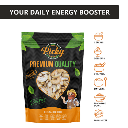 Roasted Cashew | Premium Crunchy Cashew Nuts | Lightly Roasted | Healthy Snack | 150g / 200g / 500g