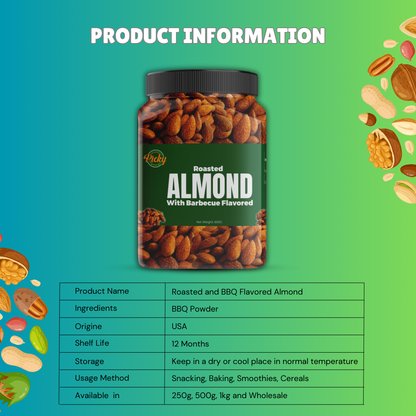 Roasted Almond, Barbecue/ BBQ Flavored Almonds | Almond | 250g - 600g | Premium Quality