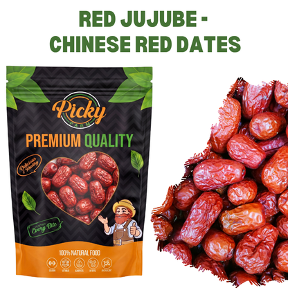 Red Jujube 500g – Premium Chinese Red Dates | Naturally Sweet Dried Fruit for Tea, Soup & Snacks