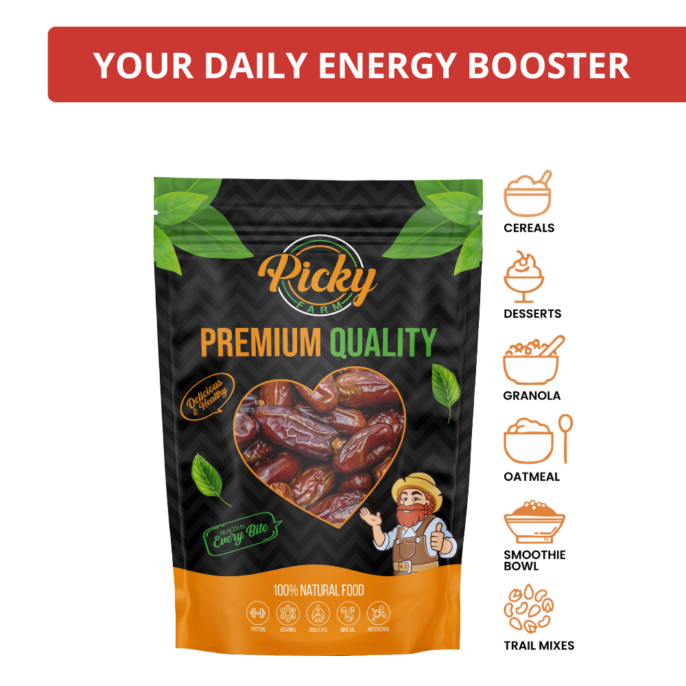 Dried Premium Dates | Soft & Sweet Medium-Size Dates | High Fiber & Energy Snack | No Preservatives | 150g / 200g / 500g