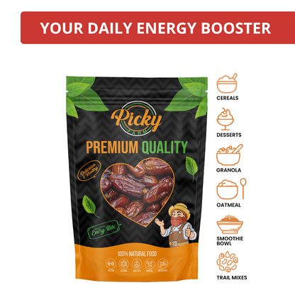 Dried Premium Dates | Soft & Sweet Medium-Size Dates | High Fiber & Energy Snack | No Preservatives | 150g / 200g / 500g