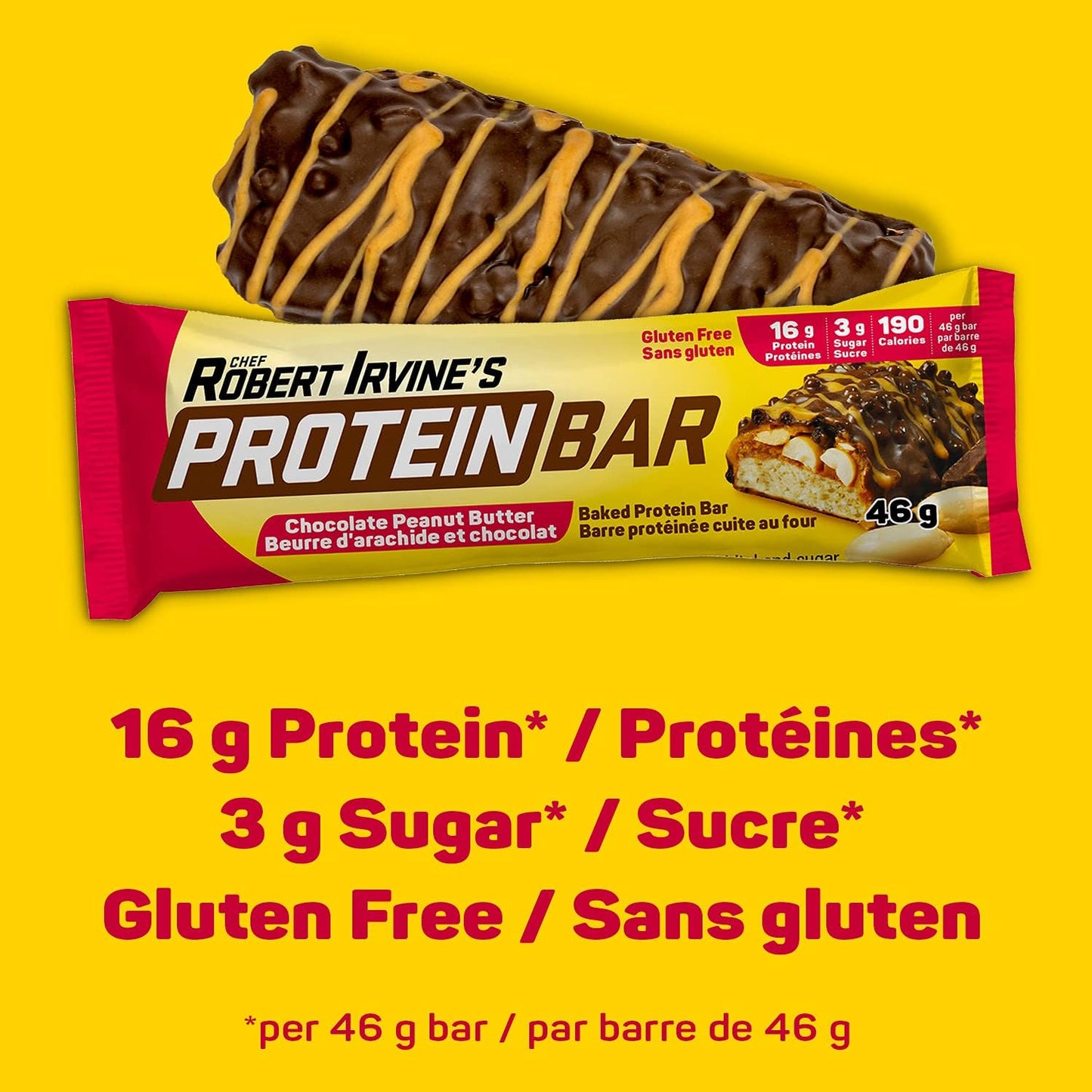 Chef Robert Irvine’s Protein Bar 68g – Chocolate Peanut Butter Flavor | High Protein Snack