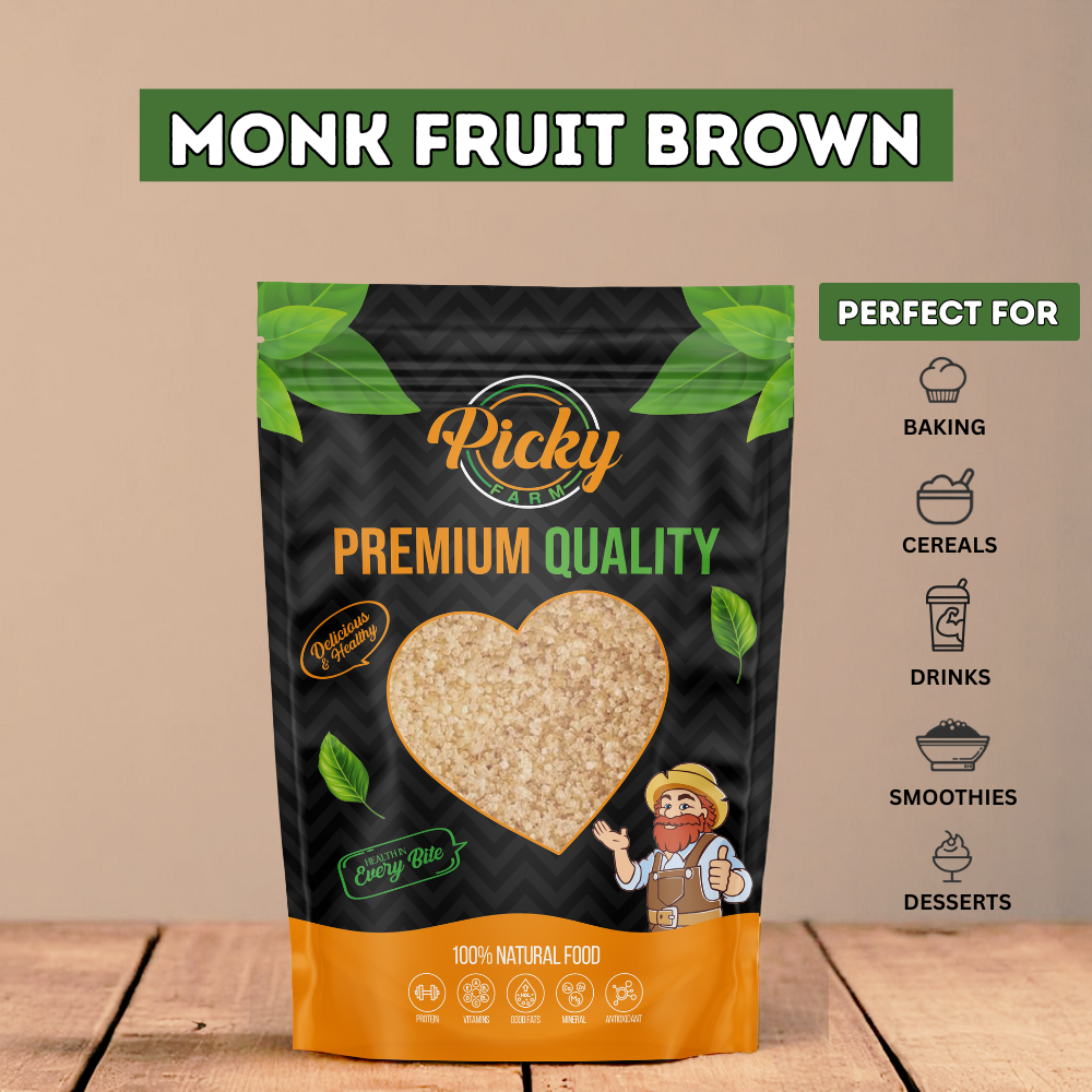 Monk Sweetener – Brown | Natural Sweet Taste | Sugar Alternative | Perfect for Drinks & Baking