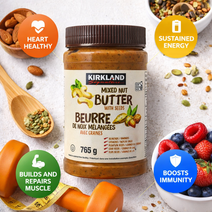 Kirkland Signature Mixed Nut Butter with Seeds 765g – Premium Nut & Seed Spread