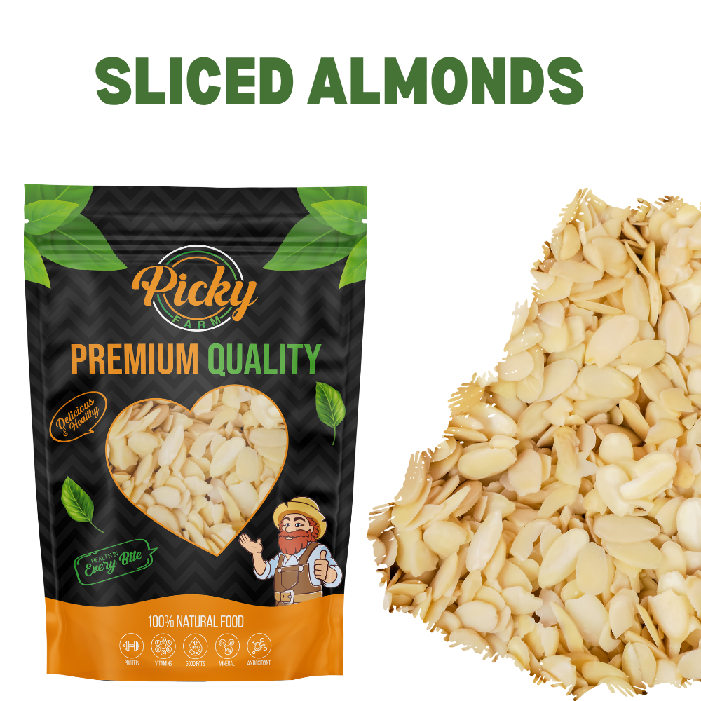 Sliced Almond | Premium Thin Almond Slices | Perfect for Baking, Oatmeal, Salads & Desserts | 150g / 200g / 500g