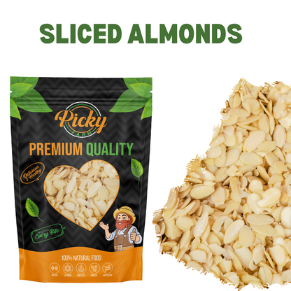 Sliced Almond | Premium Thin Almond Slices | Perfect for Baking, Oatmeal, Salads & Desserts | 150g / 200g / 500g