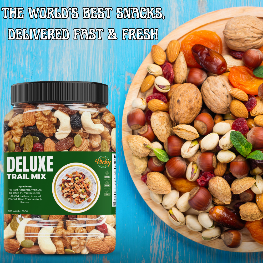 Deluxe Trail Mix Dried Fruits and Nuts