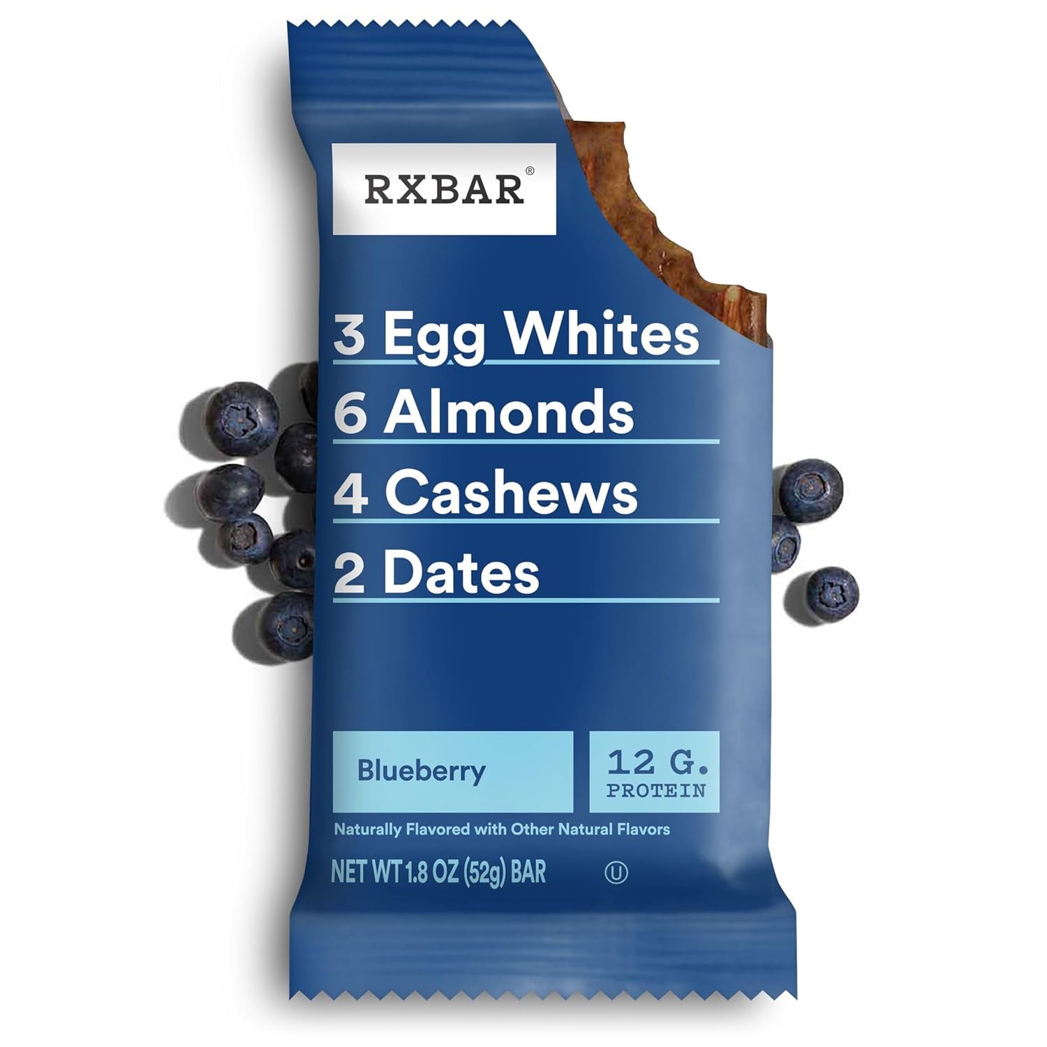 RXBAR Protein Bar 52g – Blueberry Flavor | Clean Ingredient Protein Snack | High Protein Energy Bar