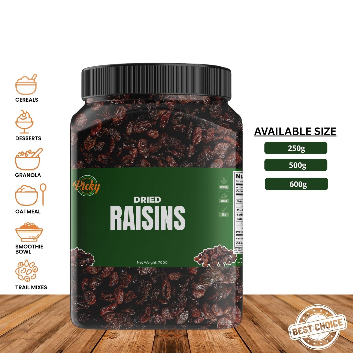 Dried Sultan Raisins | Premium Soft & Sweet Golden Raisins