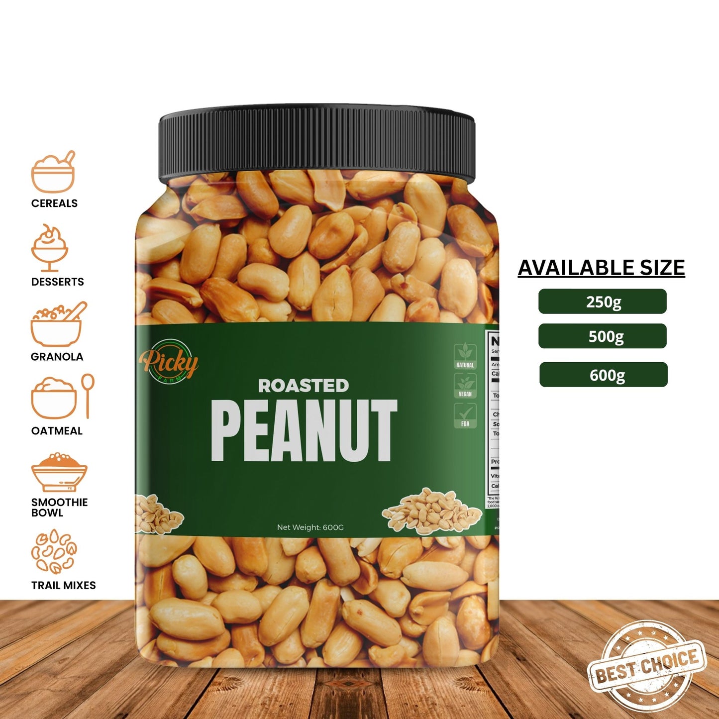 Roasted Peanut | Premium Crunchy Peanuts | Lightly Roasted