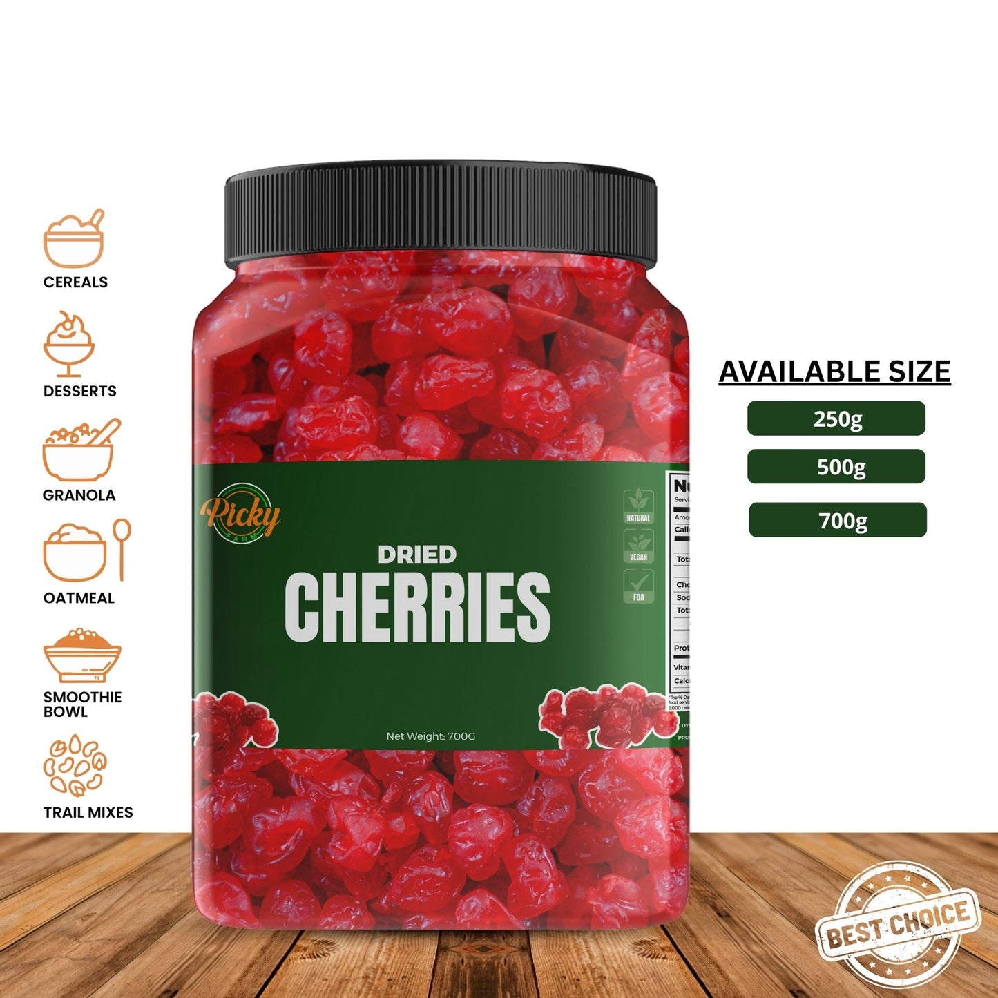 Dried Red Cherry | Premium Sweet–Tart Cherries
