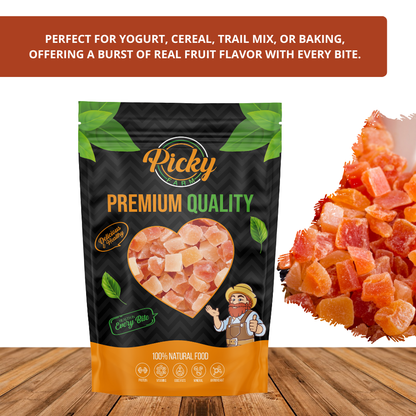 Dried Diced Papaya | Sweet & Chewy Tropical Papaya Cubes | Perfect for Oatmeal, Baking & Snacks | 150g / 200g / 500g