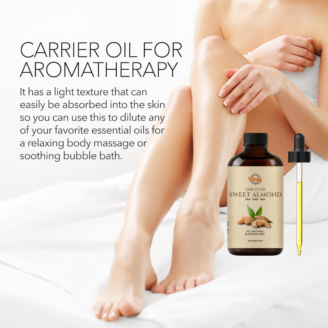 Sweet Almond Oil - 30ML - 100% Pure and Natural - Premium Grade Carrier & Essential Oil