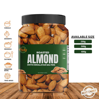 Salted Almond | Premium Roasted Almonds | Crunchy, Fresh & Flavorful Healthy Snack