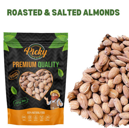 Salted Almond | Premium Roasted Almonds | Crunchy, Fresh & Flavorful Healthy Snack | 150g / 200g / 500g