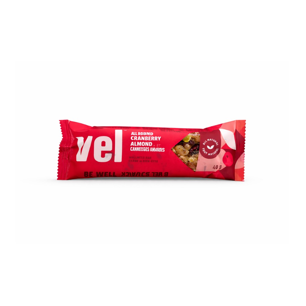 Wellness Bar 40g – Almond & Cranberry | All Natural Snack Bar | Healthy Energy Bar for On-the-Go