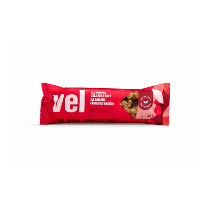 Wellness Bar 40g – Almond & Cranberry | All Natural Snack Bar | Healthy Energy Bar for On-the-Go