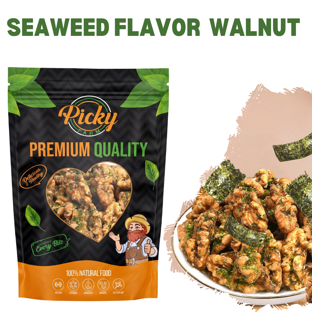 Roasted Walnut – Seaweed Flavor | Crispy, Savory & Umami Snack | 200g / 500g