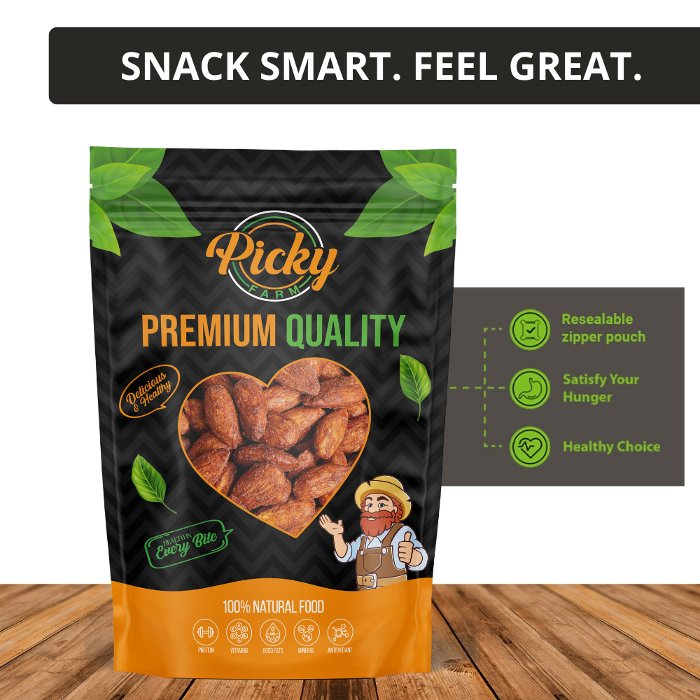 BBQ Flavored Almond | Smoky Roasted Almond Snack | 150g / 200g / 500g