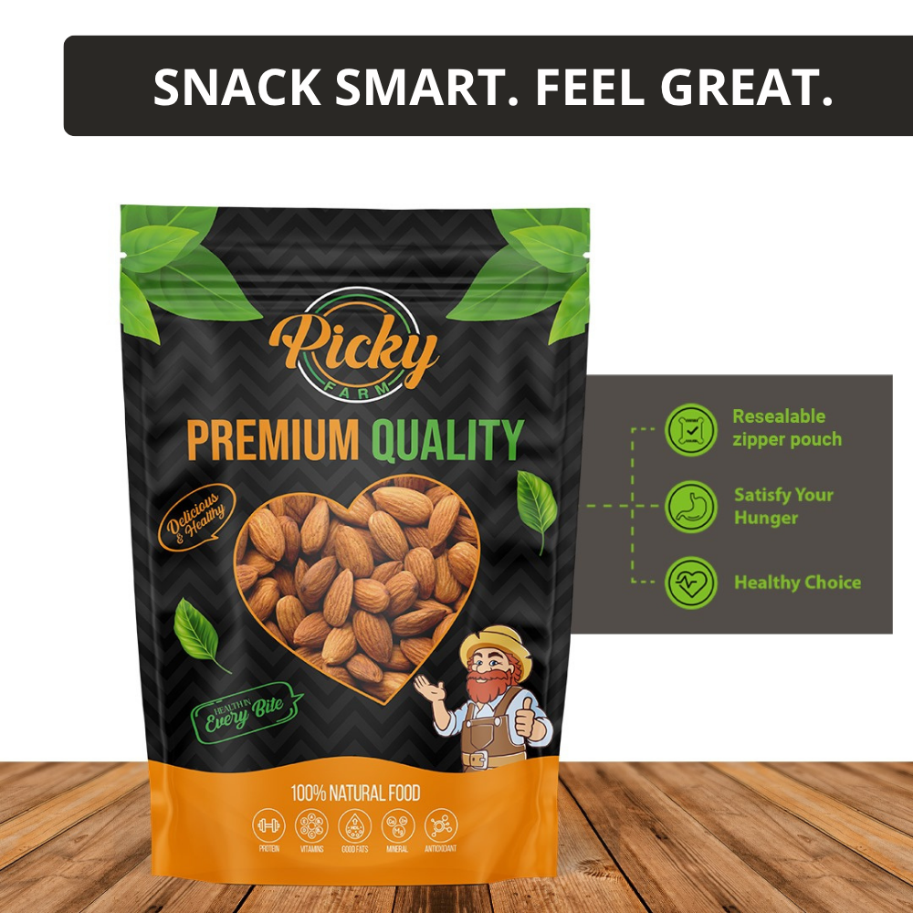 Roasted Almond | Premium Crunchy Whole Almonds | 150g / 200g / 500g