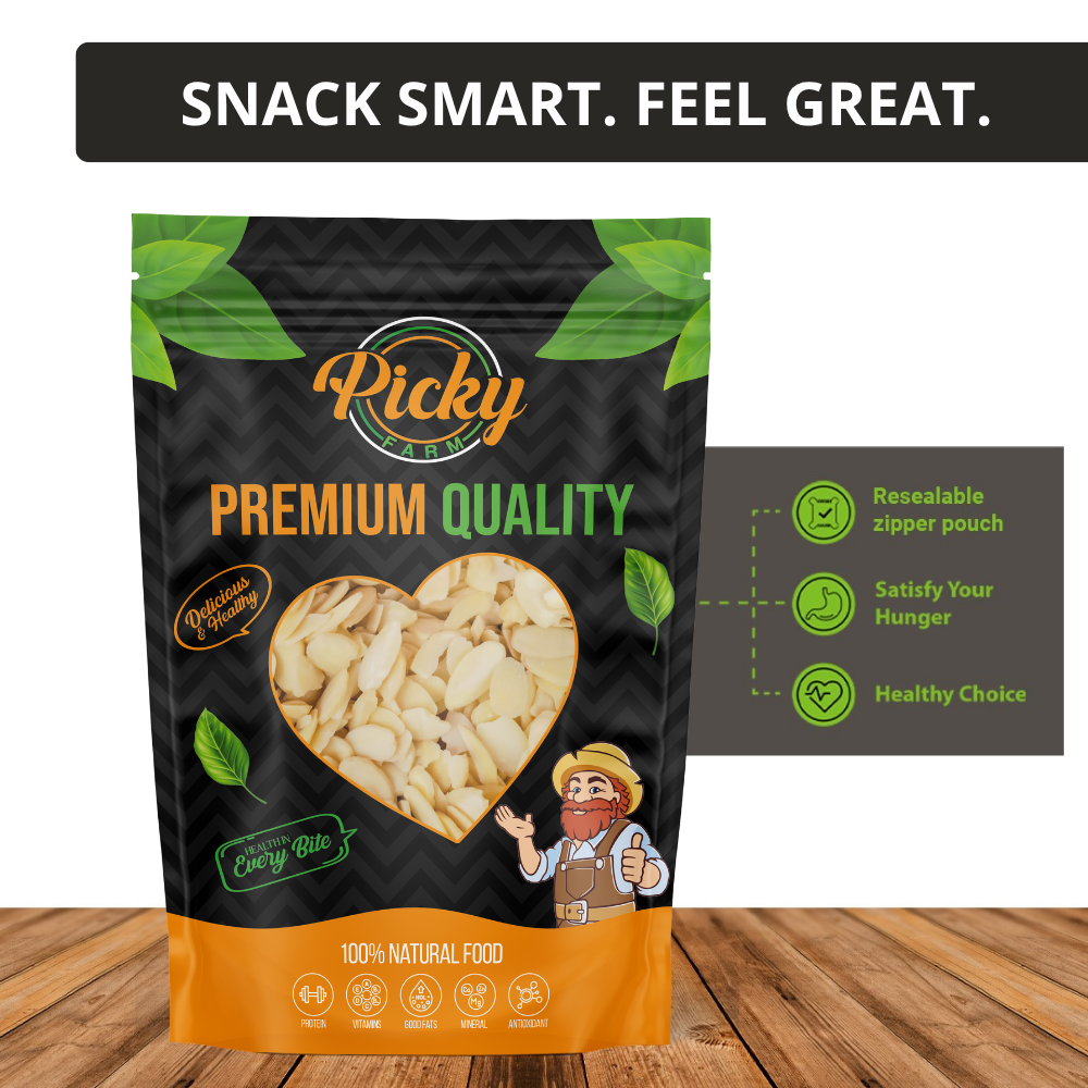 Sliced Almond | Premium Thin Almond Slices | Perfect for Baking, Oatmeal, Salads & Desserts | 150g / 200g / 500g