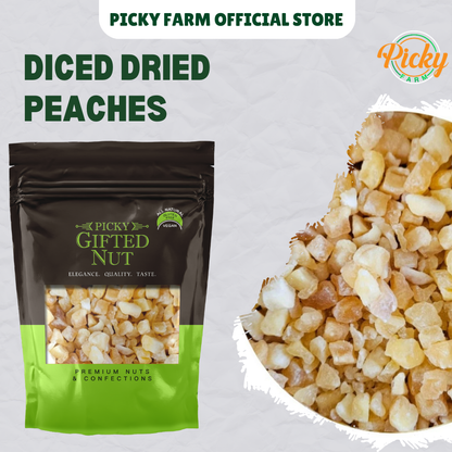 Diced Dried Peaches - Ready-to-Eat, Perfect for Snack, Cereal, Desserts, and Yogurt Toppings | 150g - 500g