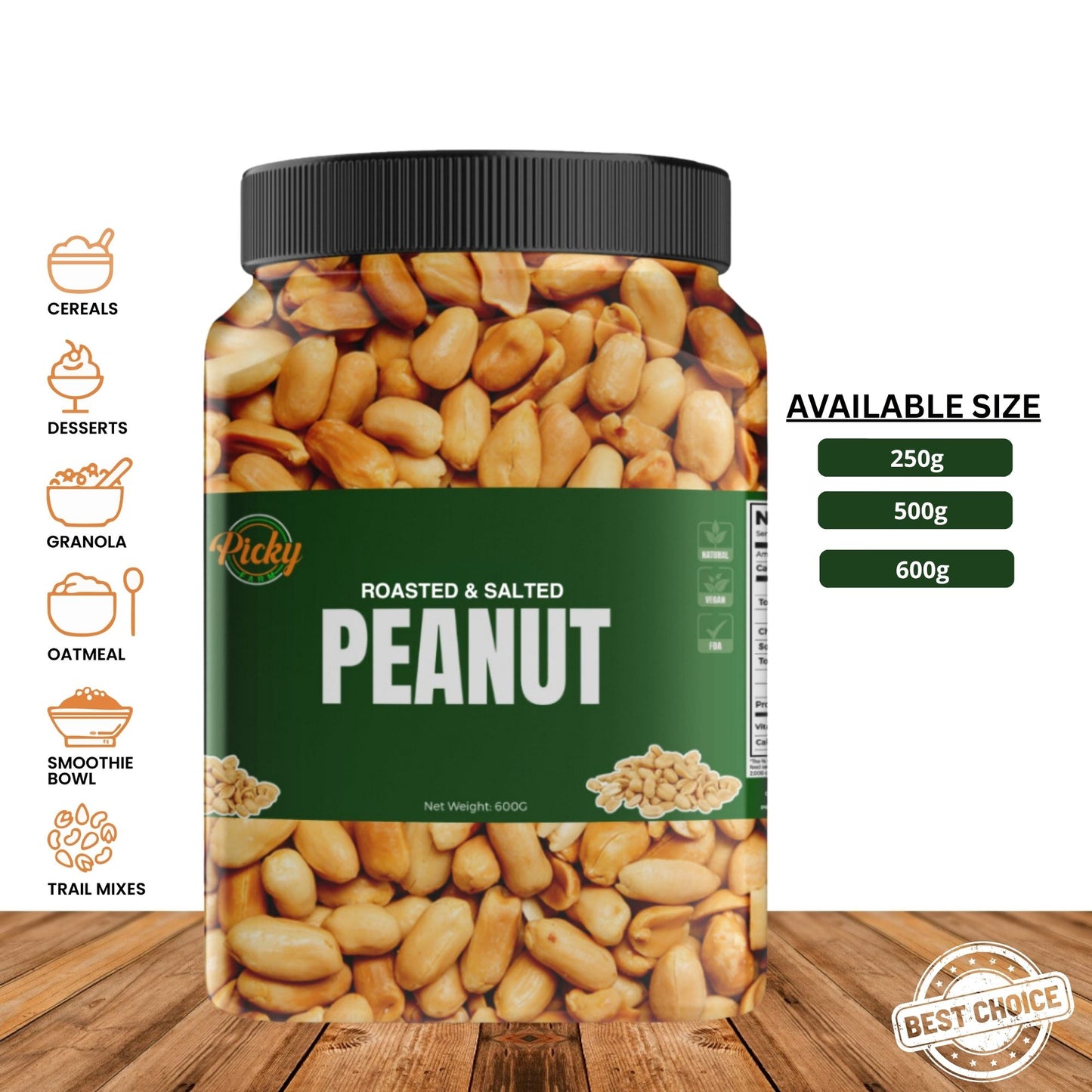 Salted Peanut | Premium Roasted Peanuts | Crunchy, Fresh & Flavorful Snack