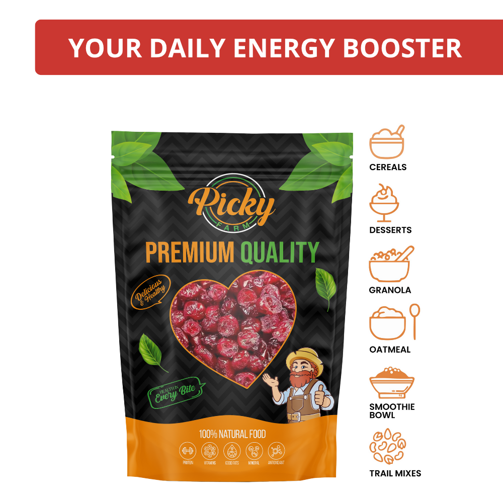 Dried Cranberries | Premium Sweet–Tart Snack | 150g / 200g / 500g