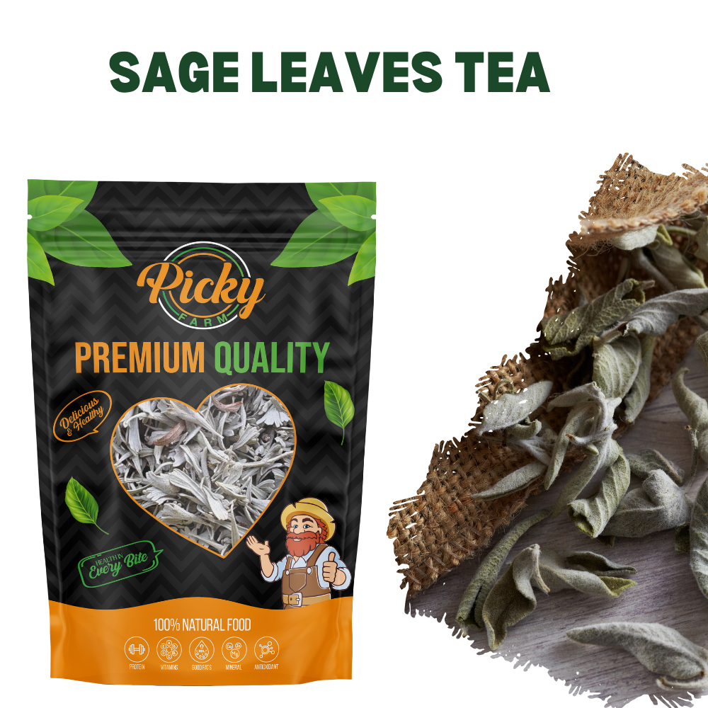 Pure Dried Sage Tea | 100% Natural Herbal Tea for Digestion, Detox & Stress Relief