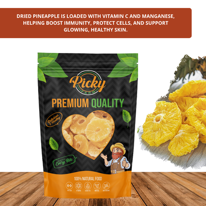 Dried Pineapple | Premium Sweet & Tangy Pineapple Rings/Bites | Healthy Tropical Snack | 150g /  200g / 500g
