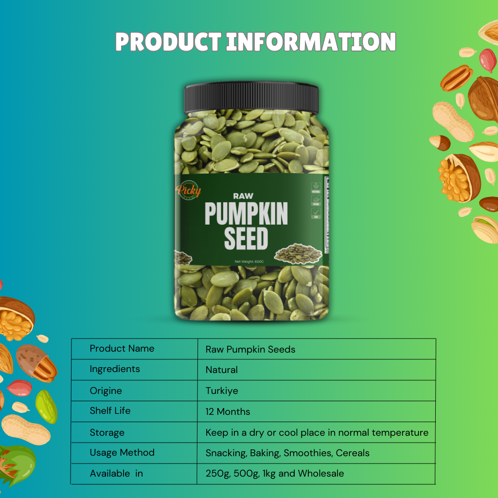 Raw Pumpkin Seeds | Premium Quality, Unsalted | Superfood for Snacking, Baking & Smoothies | 150g - 1kg