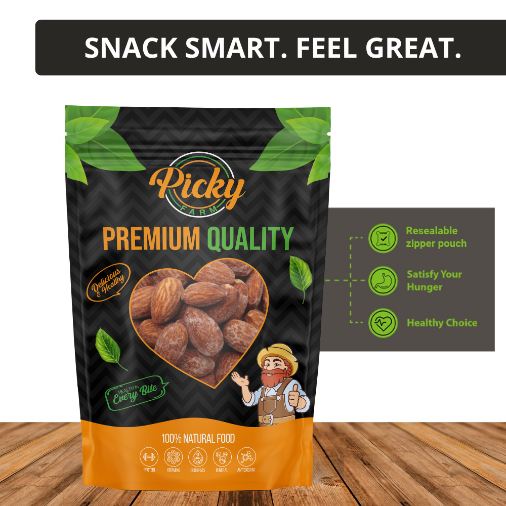 Garlic Flavored Almond | Roasted Almonds with Garlic Seasoning | 150g / 200g / 500g