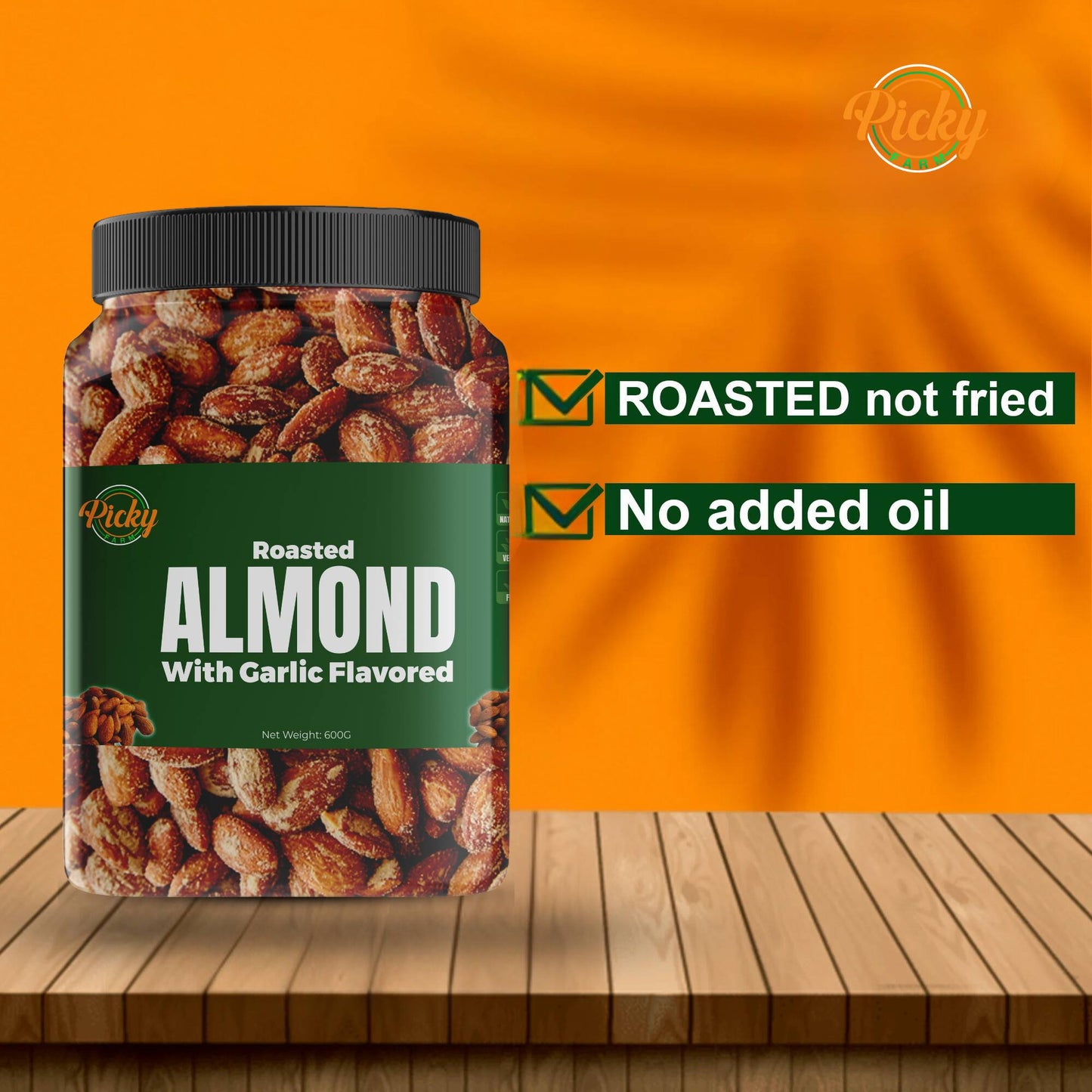 Roasted Almond, Garlic Flavored Almonds |Almond |250g - 600g | Premium Quality