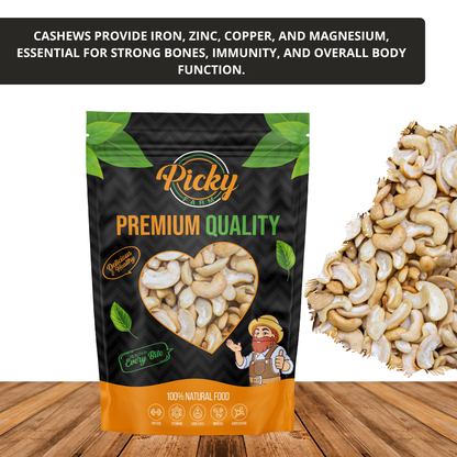 Roasted Cashew | Premium Crunchy Cashew Nuts | Lightly Roasted | Healthy Snack | 150g / 200g / 500g