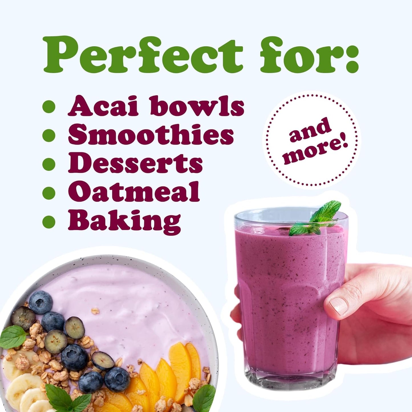 Acai Berry Powder | Rich Berry Flavor | Perfect for Smoothies, Drinks & Bowls