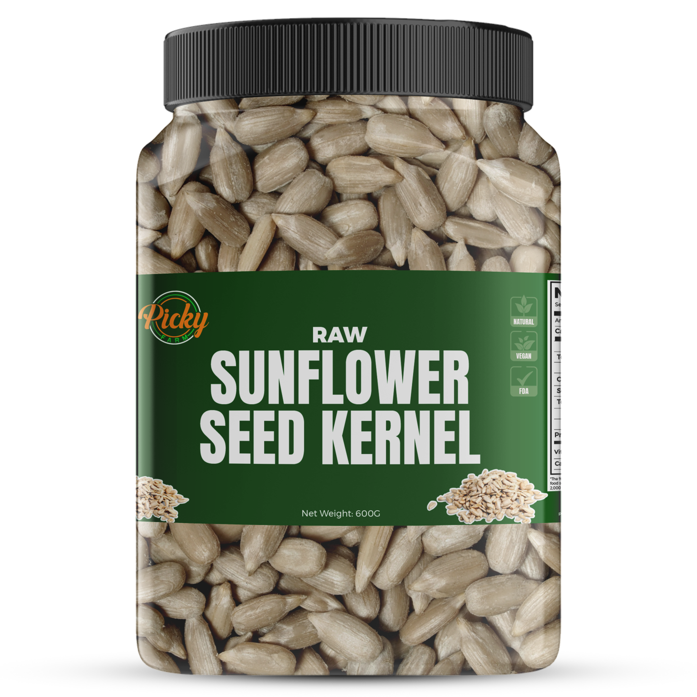 Raw Sunflower Seed Kernels | Premium Quality, Unsalted | For Snacking, Baking, Oatmeal & Smoothies | 500g - 1kg