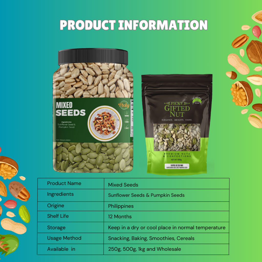 Mixed Seeds — Pumpkin Seeds & Sunflower Seeds | 250g - 600g