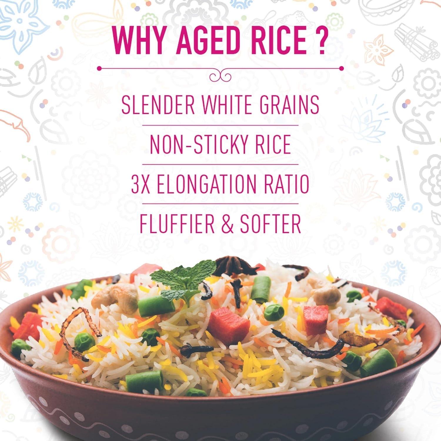 Basmati Rice | Premium Long-Grain Aromatic Rice | Light, Fluffy & Naturally Fragrant  250g / 500g / 1kg